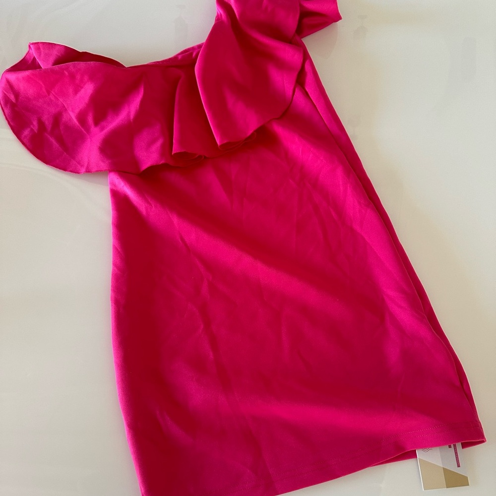 Hot pink fitting dress girls size small